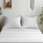 Luxury 400TC Sateen Cotton Housewife Pillowcase Pair Hotel Quality Envelope Closing - White