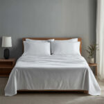 Luxury 400TC Sateen Soft Touch Hotel Quality Flat Sheet Bed Linen - Double - White