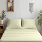 Luxury 400TC Sateen Cotton Housewife Pillowcase Pair Hotel Quality Envelope Closing - Cream