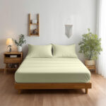 Luxury 400TC Sateen Soft Touch Hotel Quality Fitted Sheet Bed Linen 40cm Extra Deep Skirt - Double - Cream