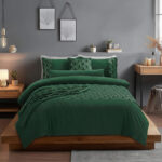 Ultra Soft Teddy Duvet Cover Set Christmas Tree Cozy Fleece Bedding - Green - Super King