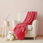 Christmas Tree Print Throw Blanket Cozy Festive Holiday Decor Gift - Red