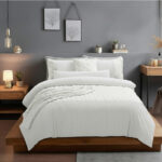 Ultra Soft Teddy Duvet Cover Set Christmas Tree Cozy Fleece Bedding - White - Super King
