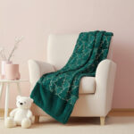 Christmas Tree Print Throw Blanket Cozy Festive Holiday Decor Gift - Green