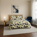 Geometric Print Duvet Set Trendy Minimalist Bedding for Modern Homes - King