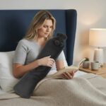 Soft Long Hot Water Bottle Perfect for Back Neck Leg Pain Relief - Charcoal