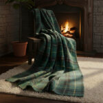 Tartan Check Soft Feel Print Christmas Throw Blanket Home Decor Gift - Green