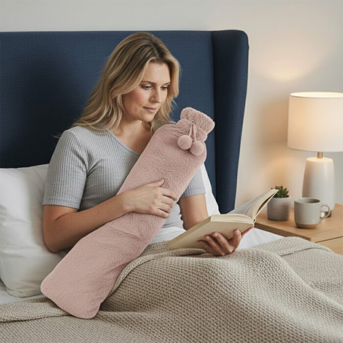 Soft Long Hot Water Bottle Perfect for Back Neck Leg Pain Relief