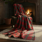 Tartan Check Soft Feel Print Christmas Throw Blanket Home Decor Gift - Red