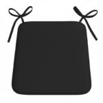 Foam Seat Pad with Ties Comfortable Chair Cushion for Dining, Kitchen Garden Seating - Black