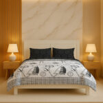 Pirate Duvet Cover Set Adventure Themed Bedding with Pillowcases - Double - Black