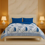 Pirate Duvet Cover Set Adventure Themed Bedding with Pillowcases - Single - Blue