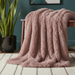 Cuddly Extra Fluffy Throw Ultra Soft Plush Blanket for Sofa Bed Home Decor - Blush Pink