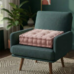 Teddy Fabric Square Booster Cushion Soft Seat Riser Pad for Dining Chair - Blush Pink