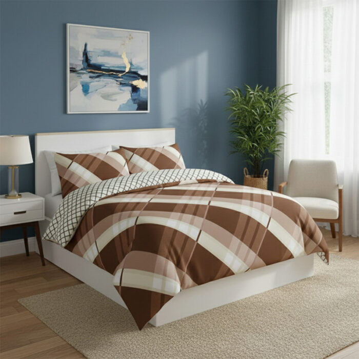 Modern Reversible Duvet Cover Stylish Geometric Pattern Bedding for Bedroom