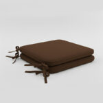 Foam Seat Pad with Ties Pack of 2 Comfortable Chair Cushion for Dining, Kitchen Garden Seating - Chocolate