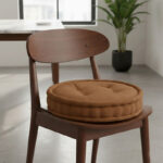 Teddy Fabric Round Booster Cushion Soft Seat Riser Pad for Dining Chair - Chocolate