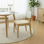 Foam Seat Pad with Ties Pack of 4 Comfortable Chair Cushion for Dining, Kitchen Garden Seating - Cream