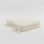 Foam Seat Pad with Ties Pack of 2 Comfortable Chair Cushion for Dining, Kitchen Garden Seating - Cream