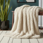 Cuddly Extra Fluffy Throw Ultra Soft Plush Blanket for Sofa Bed Home Decor - Cream