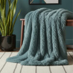Cuddly Extra Fluffy Throw Ultra Soft Plush Blanket for Sofa Bed Home Decor - Duck Egg