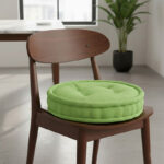 Teddy Fabric Round Booster Cushion Soft Seat Riser Pad for Dining Chair - Green