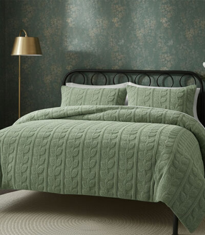 Leaves Embossed Cozy Fleece Bedding