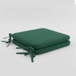 Foam Seat Pad with Ties Pack of 2 Comfortable Chair Cushion for Dining, Kitchen Garden Seating - Green