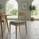 Waterproof Square Foam Seat Pad with Ties Pack of 4 Chair Cushion Seating - Grey
