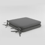 Foam Seat Pad with Ties Pack of 2 Comfortable Chair Cushion for Dining, Kitchen Garden Seating - Grey