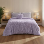 Super Fluffy Duvet Cover Ultra Soft, Cloud-Like Comfort Snug Sleep - King - Lilac