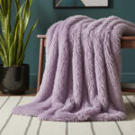 Cuddly Extra Fluffy Throw Ultra Soft Plush Blanket for Sofa Bed Home Decor - Lilac