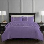 Ruffle Design Duvet Cover Soft Elegant Bedding Set with Pillowcases - Single - Lilac
