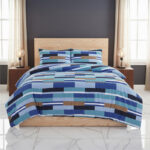 Modern Colour Block Duvet Cover Stylish Geometric Bedding for Bedroom Style - Super King