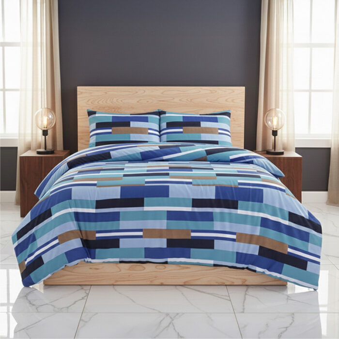 Modern Colour Block Duvet Cover Stylish Geometric Bedding for Bedroom Style