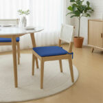 Foam Seat Pad with Ties Pack of 4 Comfortable Chair Cushion for Dining, Kitchen Garden Seating - Navy