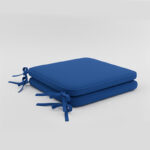 Foam Seat Pad with Ties Pack of 2 Comfortable Chair Cushion for Dining, Kitchen Garden Seating - Navy