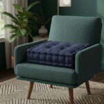 Teddy Fabric Square Booster Cushion Soft Seat Riser Pad for Dining Chair - Navy Blue
