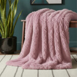 Cuddly Extra Fluffy Throw Ultra Soft Plush Blanket for Sofa Bed Home Decor - Pink