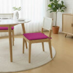 Foam Seat Pad with Ties Pack of 4 Comfortable Chair Cushion for Dining, Kitchen Garden Seating - Plum