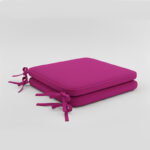 Foam Seat Pad with Ties Pack of 2 Comfortable Chair Cushion for Dining, Kitchen Garden Seating - Plum