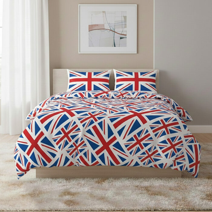 Union Jack Duvet Cover Set Trendy British Flag Bedding Bedroom Decor