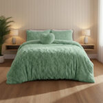 Super Fluffy Duvet Cover Ultra Soft, Cloud-Like Comfort Snug Sleep - Single - Sage