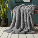 Cuddly Extra Fluffy Throw Ultra Soft Plush Blanket for Sofa Bed Home Decor - Silver