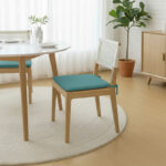 Foam Seat Pad with Ties Pack of 4 Comfortable Chair Cushion for Dining, Kitchen Garden Seating - Teal