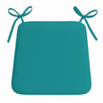 Foam Seat Pad with Ties Comfortable Chair Cushion for Dining, Kitchen Garden Seating - Teal