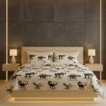 Dinosaur Kids Bedding Set Fun Cozy Dino Design for Boys and Girls - White - Single