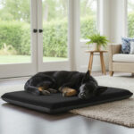 Fleece Large Pet Bed Soft Warm Washable Dog and Cat Bed for Cozy Comfort - Black