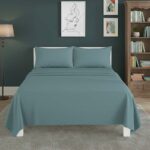 Easy Care Flat Bed Sheet Polycotton Durable Low Maintenance Bedding - Double - Duck Egg Blue