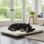 Fleece Large Pet Bed Soft Warm Washable Dog and Cat Bed for Cozy Comfort - Beige